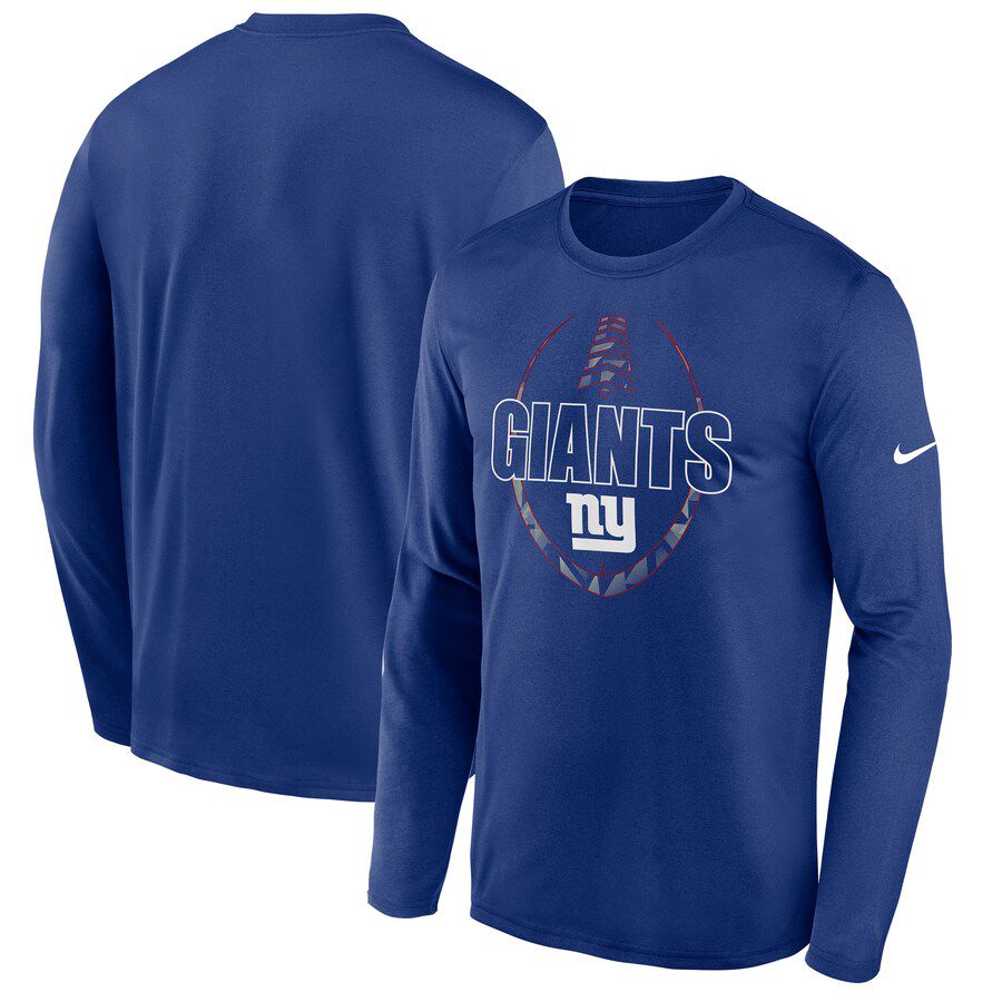 Men New York Giants Royal Nike Icon Legend Performance Long Sleeve T-Shirt->nfl t-shirts->Sports Accessory